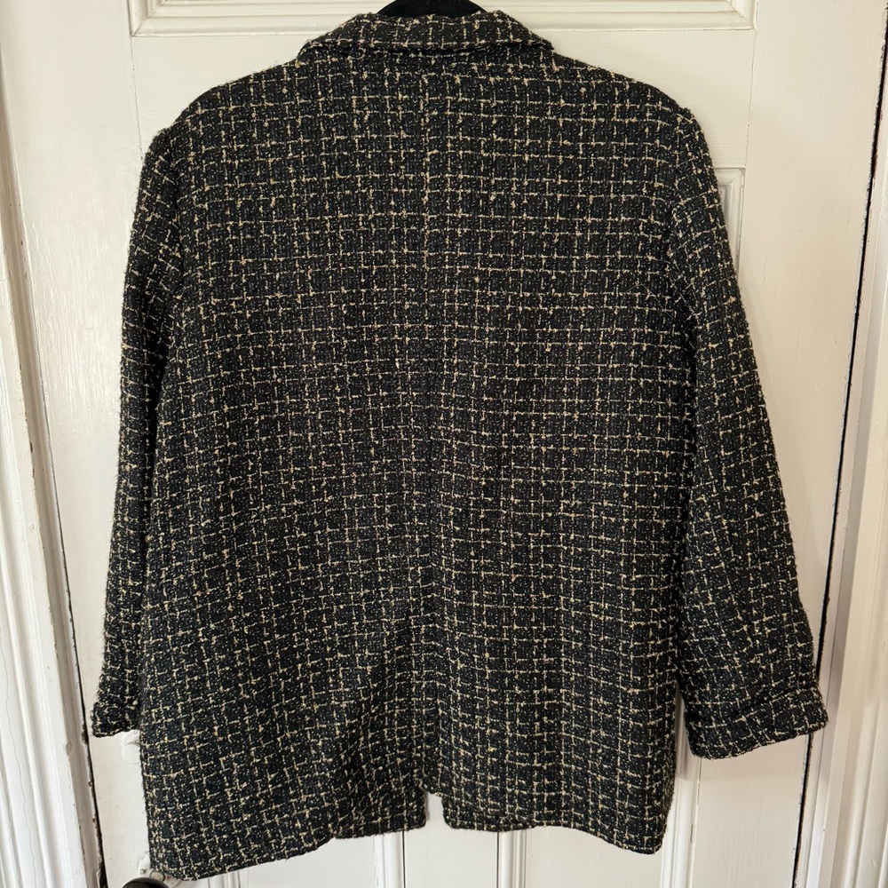 Nanette Lenore Tweed Black & Gold Open Blazer NWT - Picture 2 of 8